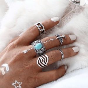 Boho midi rings